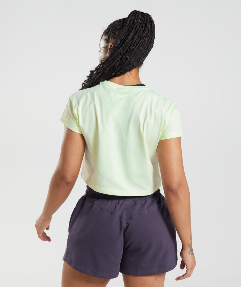 Women's Gymshark Legacy Cropped Tops Mint | NZ 9PNERO